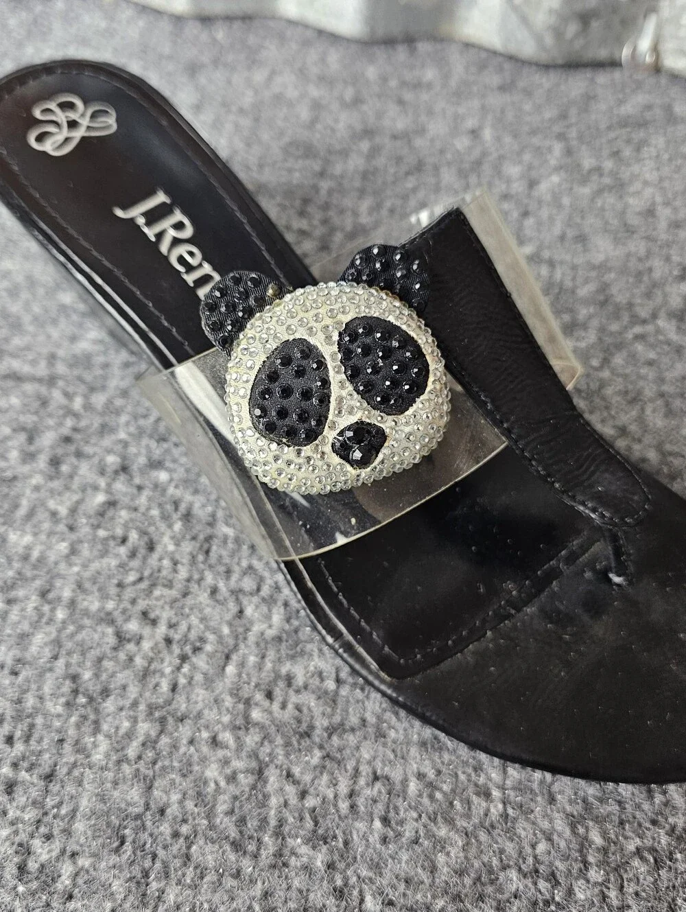 Rare Vintage J. Renee Sparkle Panda Jelly Sandals - Picture 3 of 8